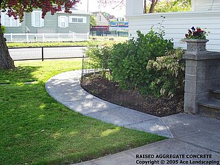Raised aggregate concrete Raised aggregate concrete
